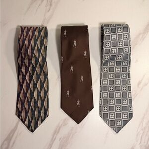 Men's Brown Novelties Necktie - Classic Golf Motif